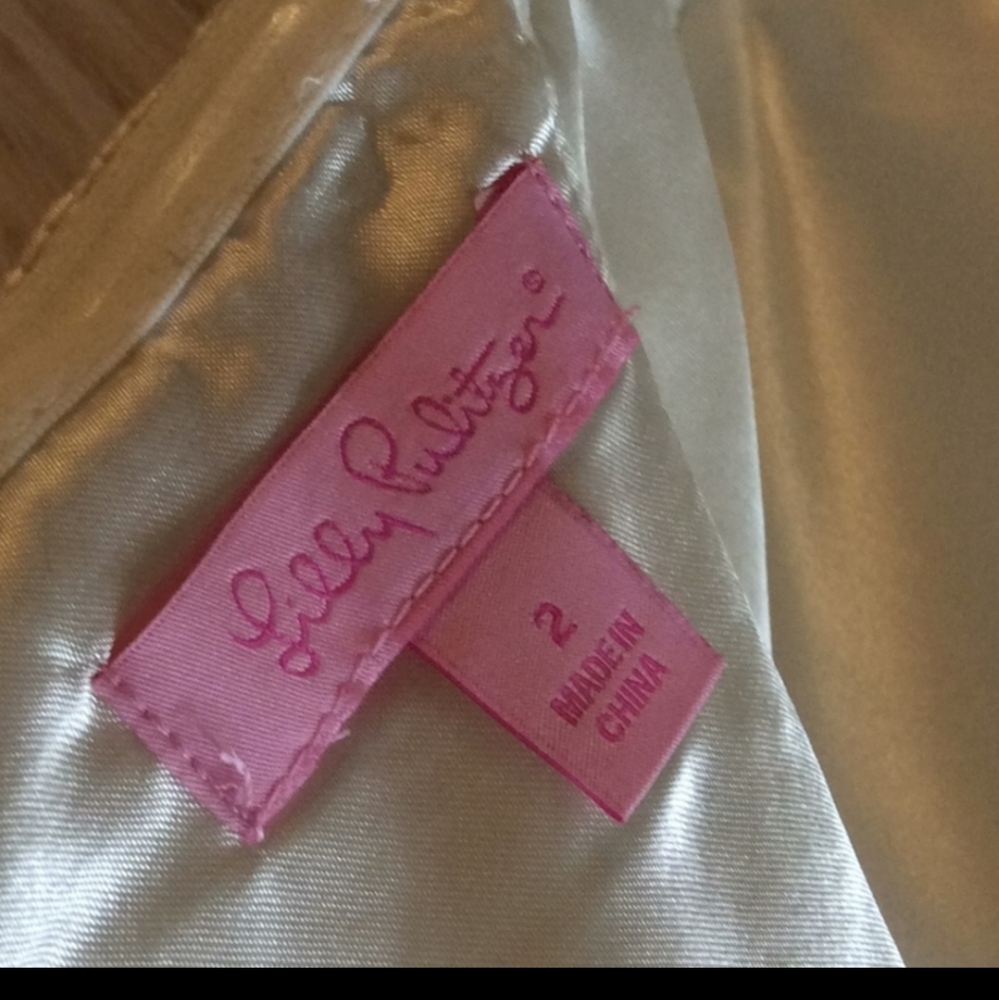 Lilly Pulitzer Gold and Cream Blossom Dress Sz 2 EUC - Picture 7 of 7